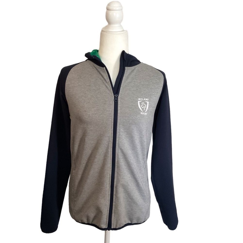 St. Bernard for Dunnes Stores Blue Gray Ireland Rugby Hoodie Size S 33/34 Chest - Picture 3 of 14